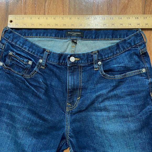 Banana Republic Men’s Jeans Tag Size 36 x 34 Five Pocket Blue Jean faded whisker - Picture 4 of 13